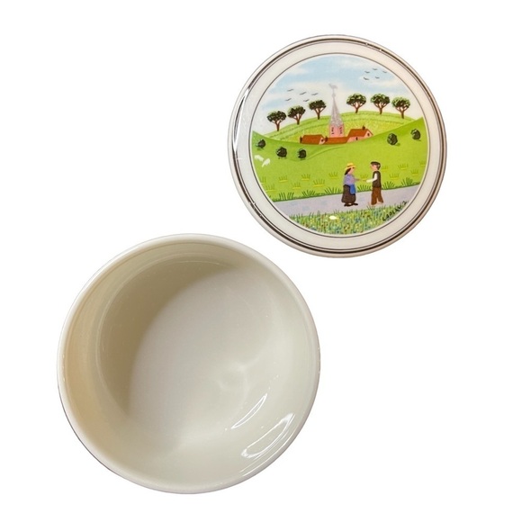 VTG Villeroy And Boch Design Naïf Porcelain Trinket Jewelry Box Collectible - Picture 3 of 11